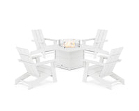 Thumbnail for Trex Eastport Modern Adirondack 5-Piece Set with Square Fire Pit Table