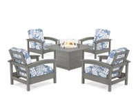 Thumbnail for Trex Rockport 5-Piece Deep Seating Set with Square Fire Pit Table