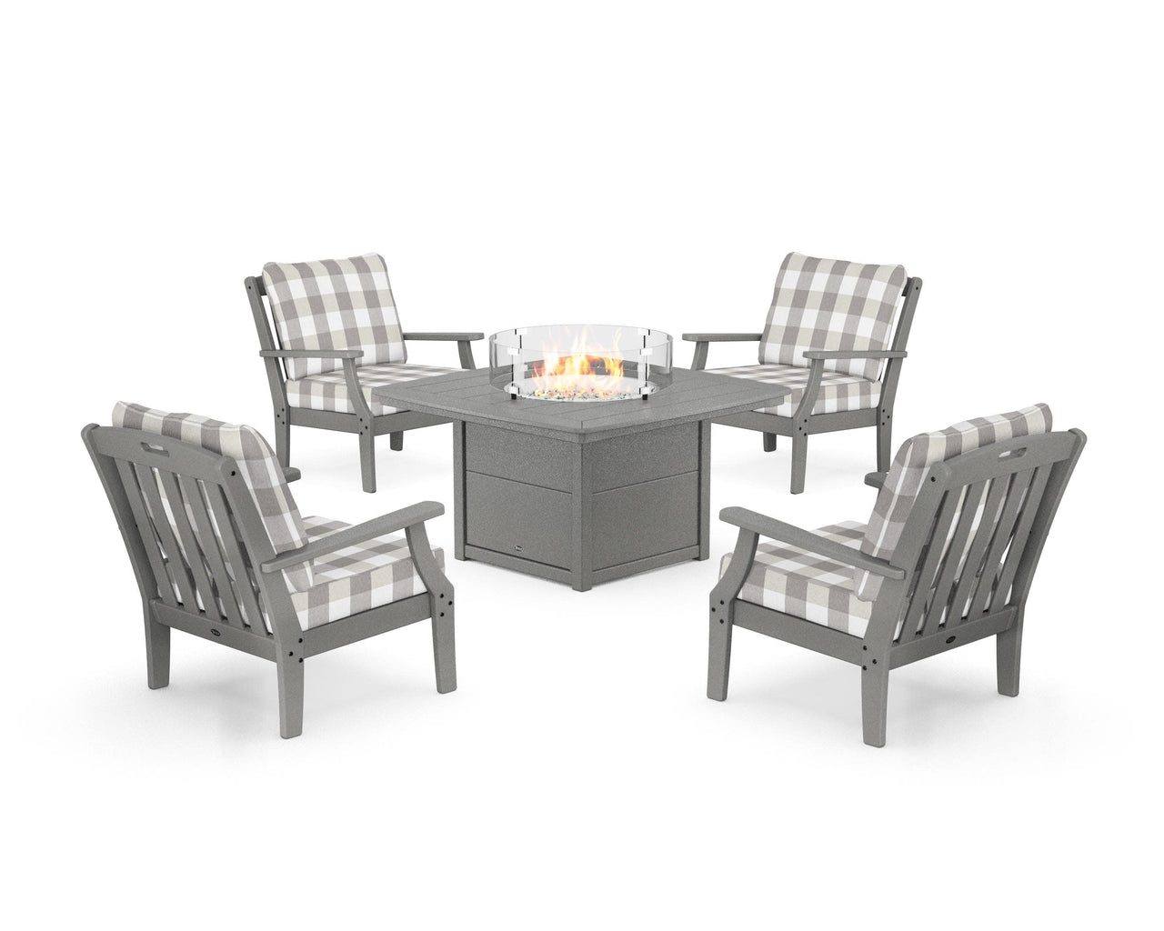 Trex Yacht Club 5-Piece Deep Seating Set with Fire Pit Table