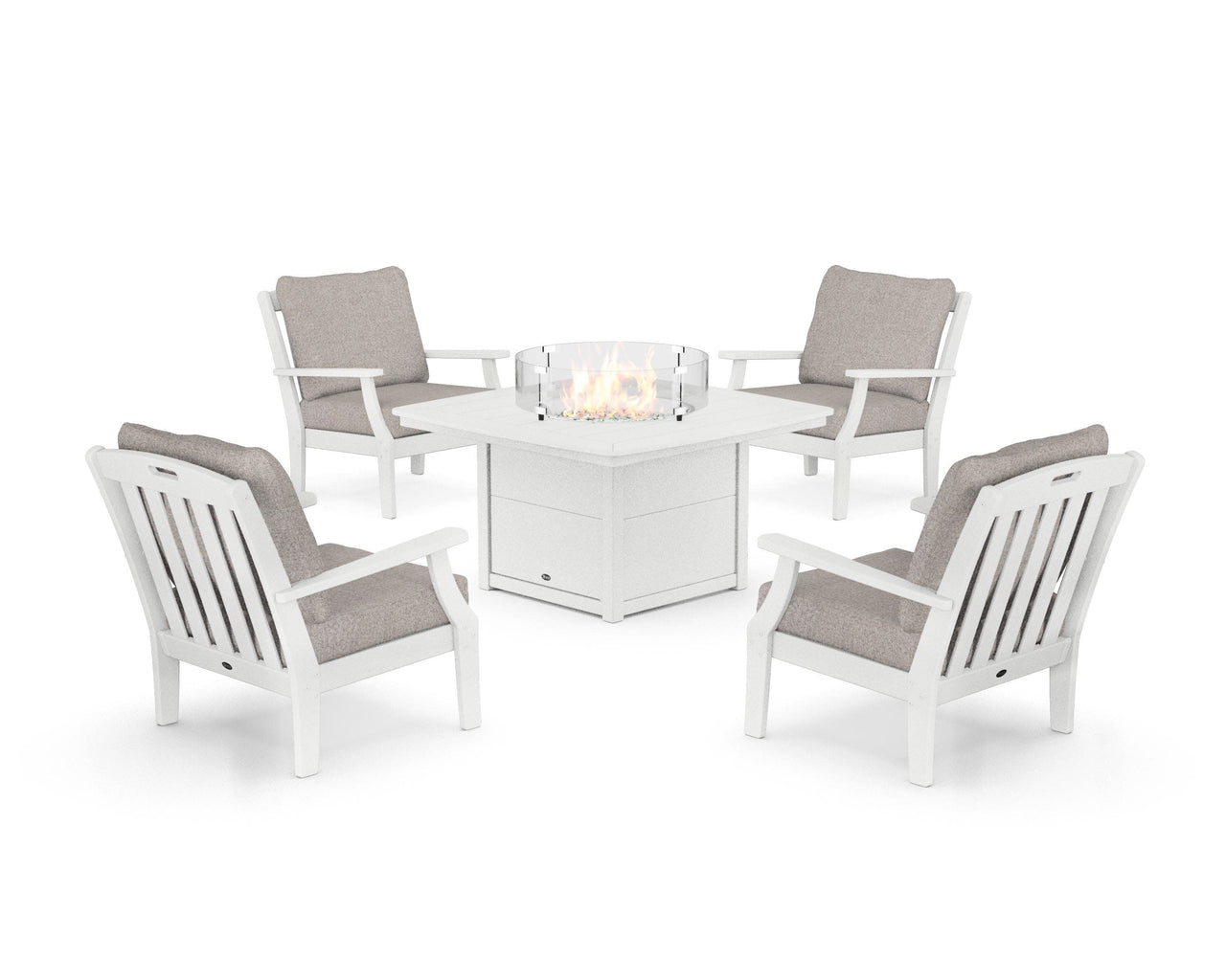 Trex Yacht Club 5-Piece Deep Seating Set with Fire Pit Table