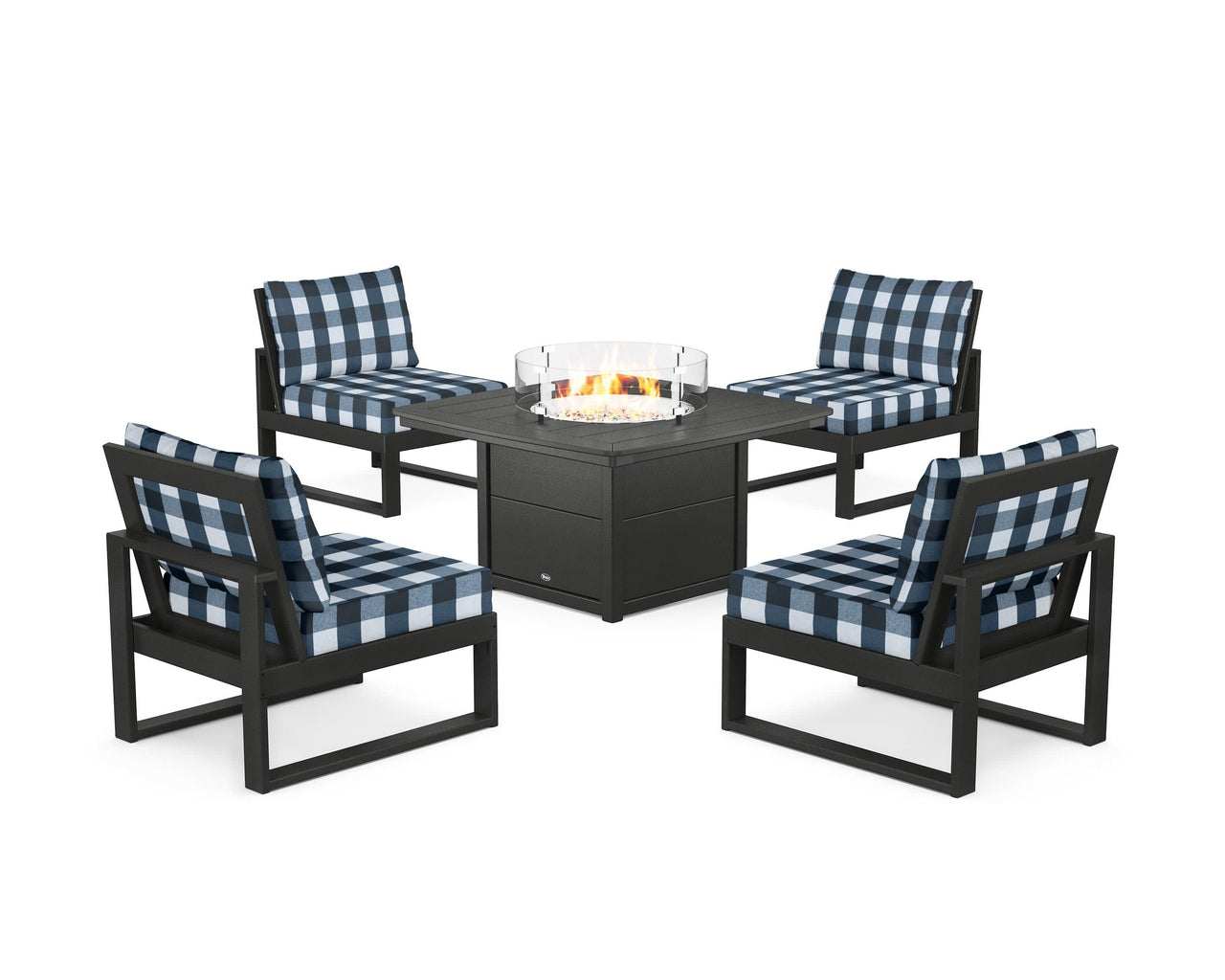 Trex Eastport Modular 5-Piece Deep Seating Set with Yacht Club Fire Pit Table