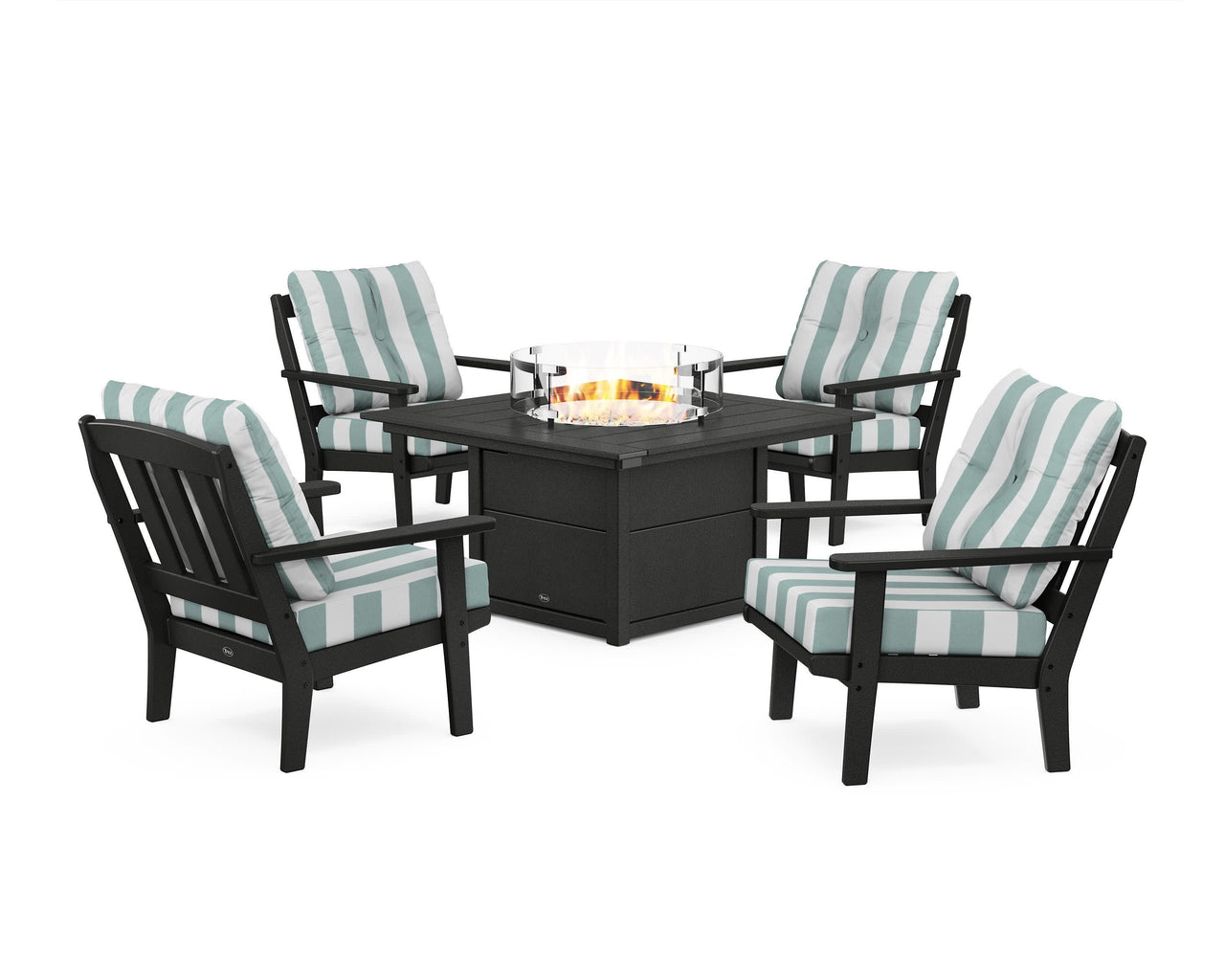 Trex Cape Cod 5-Piece Deep Seating Set with Fire Pit Table