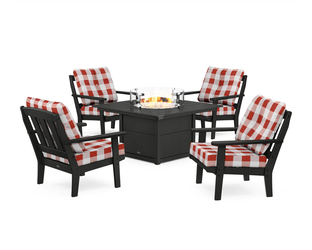 Trex Cape Cod 5-Piece Deep Seating Set with Fire Pit Table