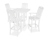 Thumbnail for Trex Yacht Club 5-Piece Farmhouse Trestle Arm Chair Bar Set