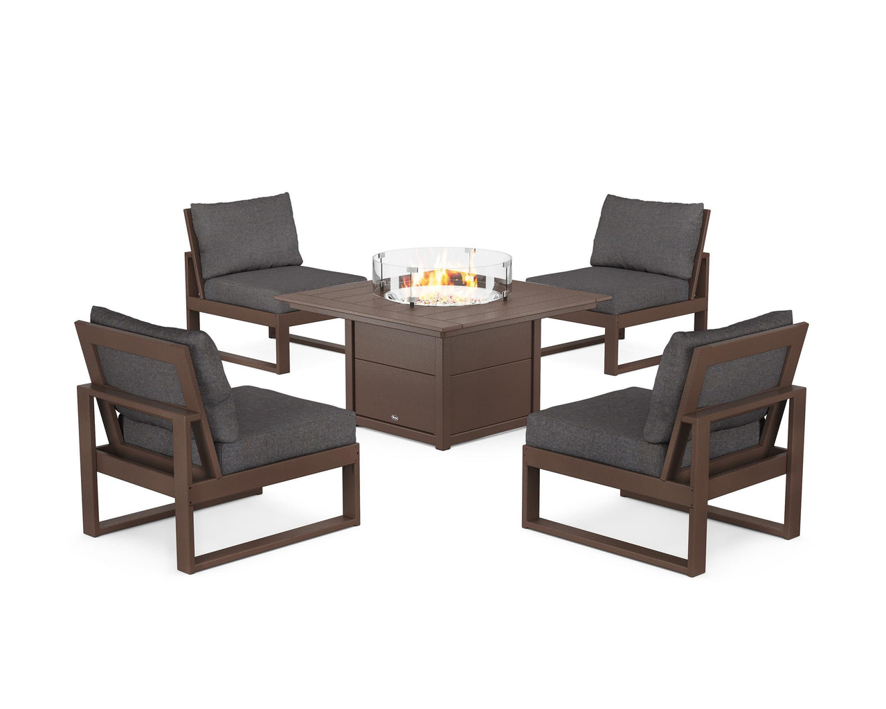 Trex Eastport Modular 5-Piece Deep Seating Set with Square Fire Pit Table