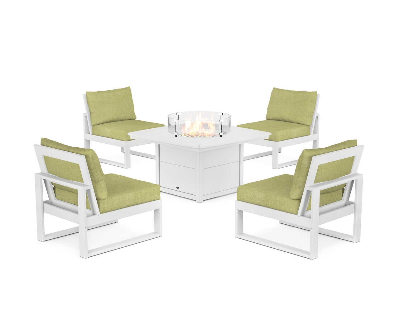 Trex Eastport Modular 5-Piece Deep Seating Set with Yacht Club Fire Pit Table