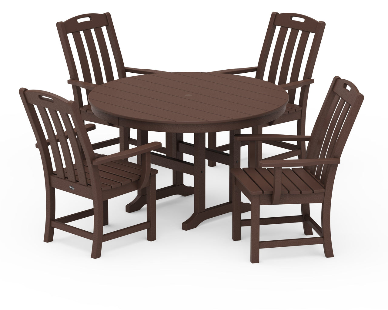Trex Yacht Club 5-Piece Round Arm Chair Dining Set