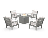 Thumbnail for Trex Yacht Club 5-Piece Deep Seating Set with Square Fire Pit Table