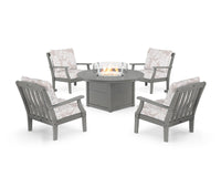 Thumbnail for Trex Yacht Club 5-Piece Deep Seating Set with Round Fire Pit Table