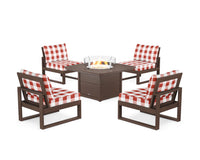 Thumbnail for Trex Eastport Modular 5-Piece Deep Seating Set with Yacht Club Fire Pit Table