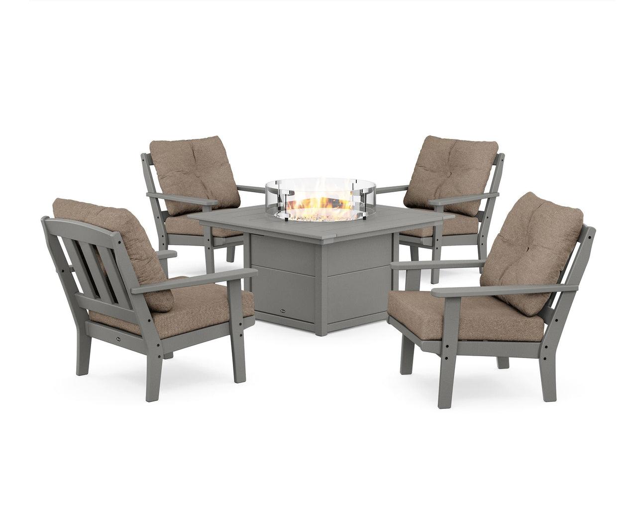 Trex Cape Cod 5-Piece Deep Seating Set with Fire Pit Table