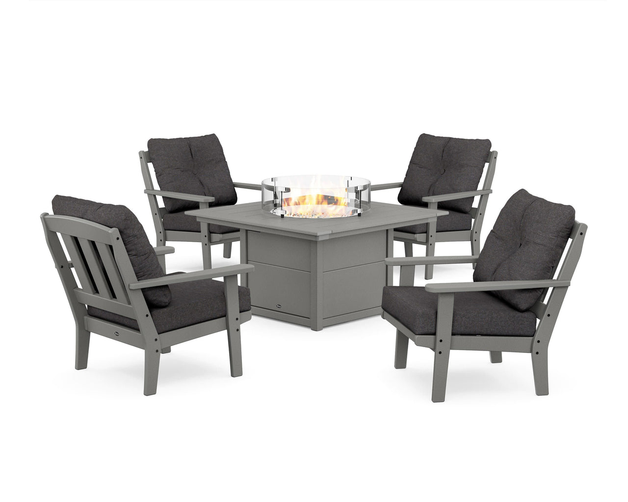 Trex Cape Cod 5-Piece Deep Seating Set with Fire Pit Table