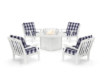 Thumbnail for Trex Yacht Club 5-Piece Deep Seating Set with Round Fire Pit Table
