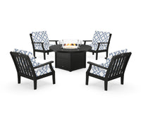 Thumbnail for Trex Yacht Club 5-Piece Deep Seating Set with Round Fire Pit Table