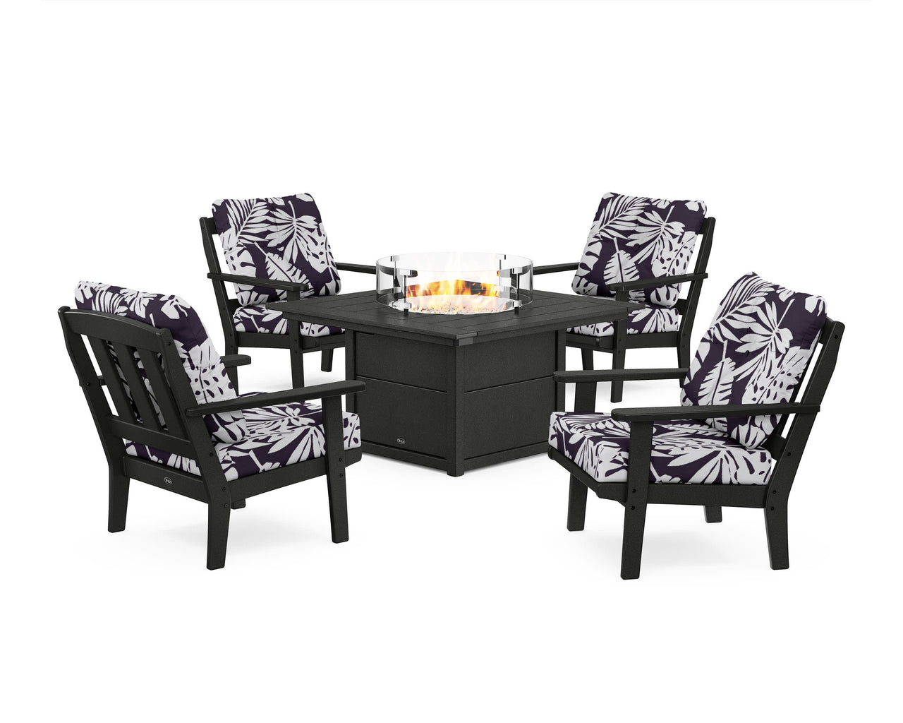 Trex Cape Cod 5-Piece Deep Seating Set with Fire Pit Table