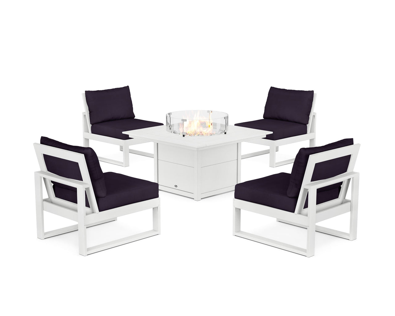 Trex Eastport Modular 5-Piece Deep Seating Set with Square Fire Pit Table