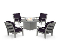 Thumbnail for Trex Yacht Club 5-Piece Deep Seating Set with Round Fire Pit Table