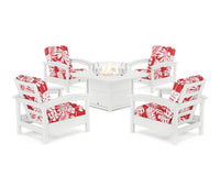 Thumbnail for Trex Rockport 5-Piece Deep Seating Set with Yacht Club Fire Pit Table