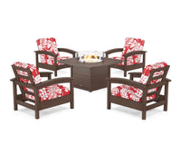 Thumbnail for Trex Rockport 5-Piece Deep Seating Set with Square Fire Pit Table