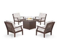 Thumbnail for Trex Yacht Club 5-Piece Deep Seating Set with Square Fire Pit Table