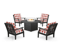 Thumbnail for Trex Yacht Club 5-Piece Deep Seating Set with Fire Pit Table