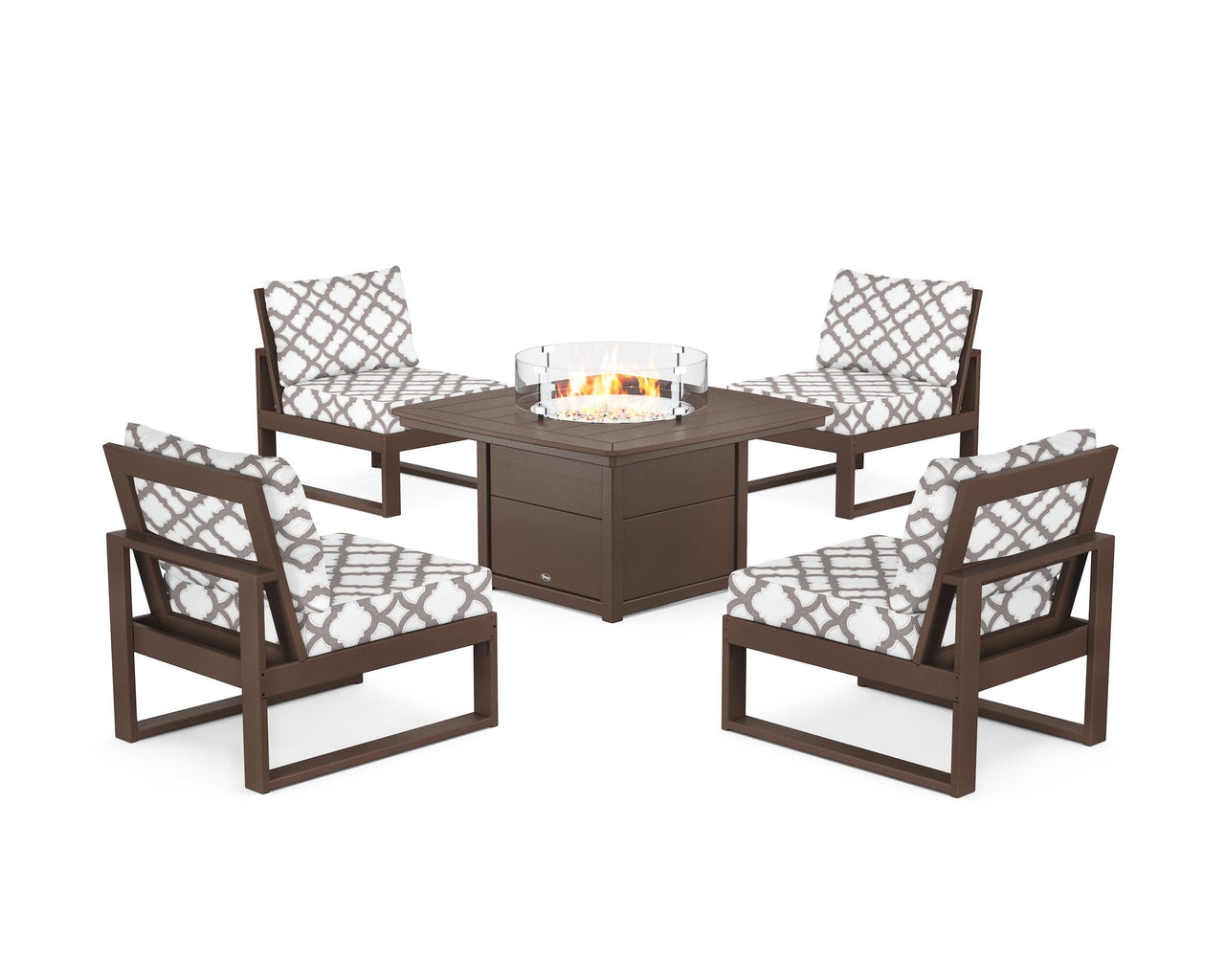 Trex Eastport Modular 5-Piece Deep Seating Set with Yacht Club Fire Pit Table