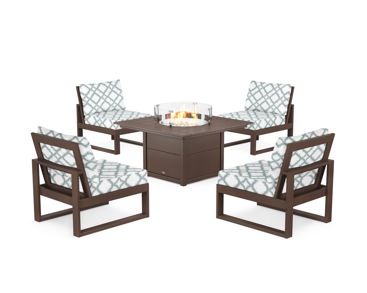 Trex Eastport Modular 5-Piece Deep Seating Set with Square Fire Pit Table