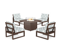 Thumbnail for Trex Eastport Modular 5-Piece Deep Seating Set with Square Fire Pit Table