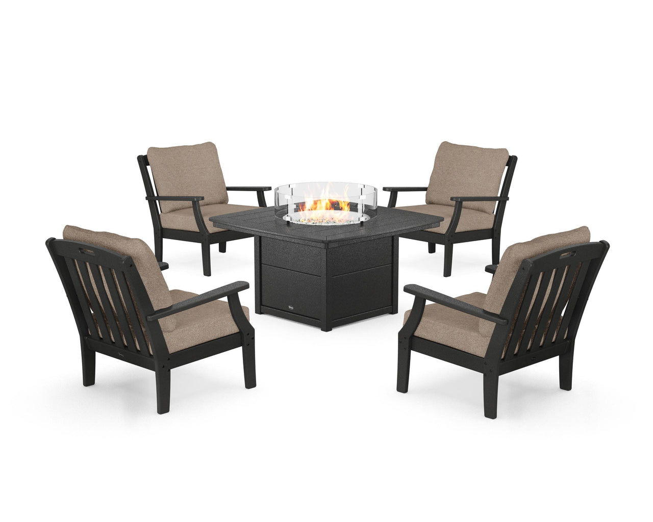 Trex Yacht Club 5-Piece Deep Seating Set with Fire Pit Table