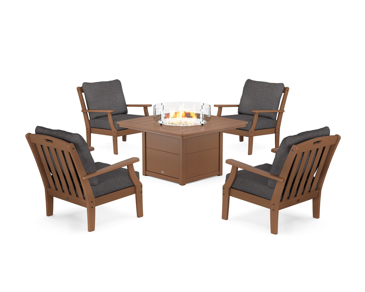 Trex Yacht Club 5-Piece Deep Seating Set with Fire Pit Table