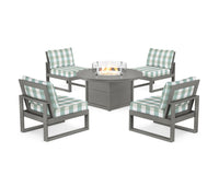 Thumbnail for Trex Eastport Modular 5-Piece Deep Seating Set with Round Fire Pit Table