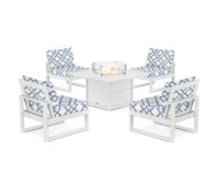 Thumbnail for Trex Eastport Modular 5-Piece Deep Seating Set with Square Fire Pit Table