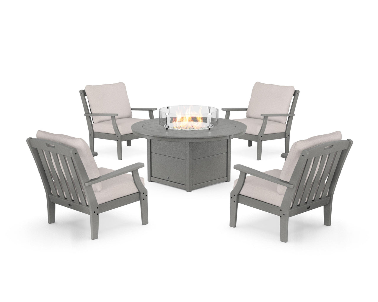 Trex Yacht Club 5-Piece Deep Seating Set with Round Fire Pit Table