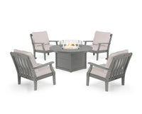 Thumbnail for Trex Yacht Club 5-Piece Deep Seating Set with Round Fire Pit Table