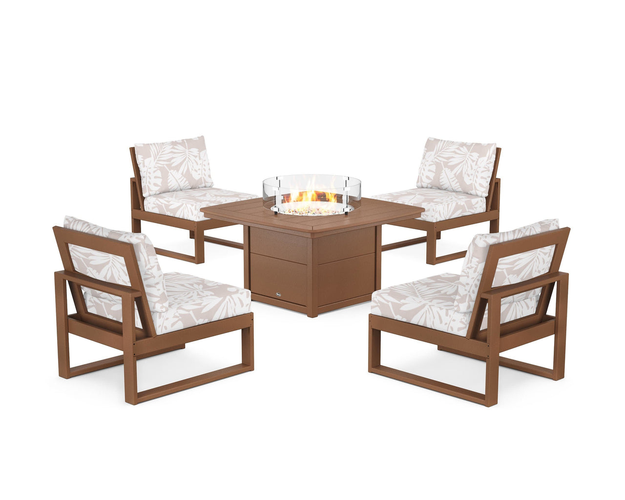 Trex Eastport Modular 5-Piece Deep Seating Set with Yacht Club Fire Pit Table