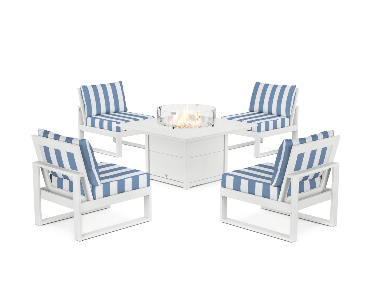 Trex Eastport Modular 5-Piece Deep Seating Set with Square Fire Pit Table