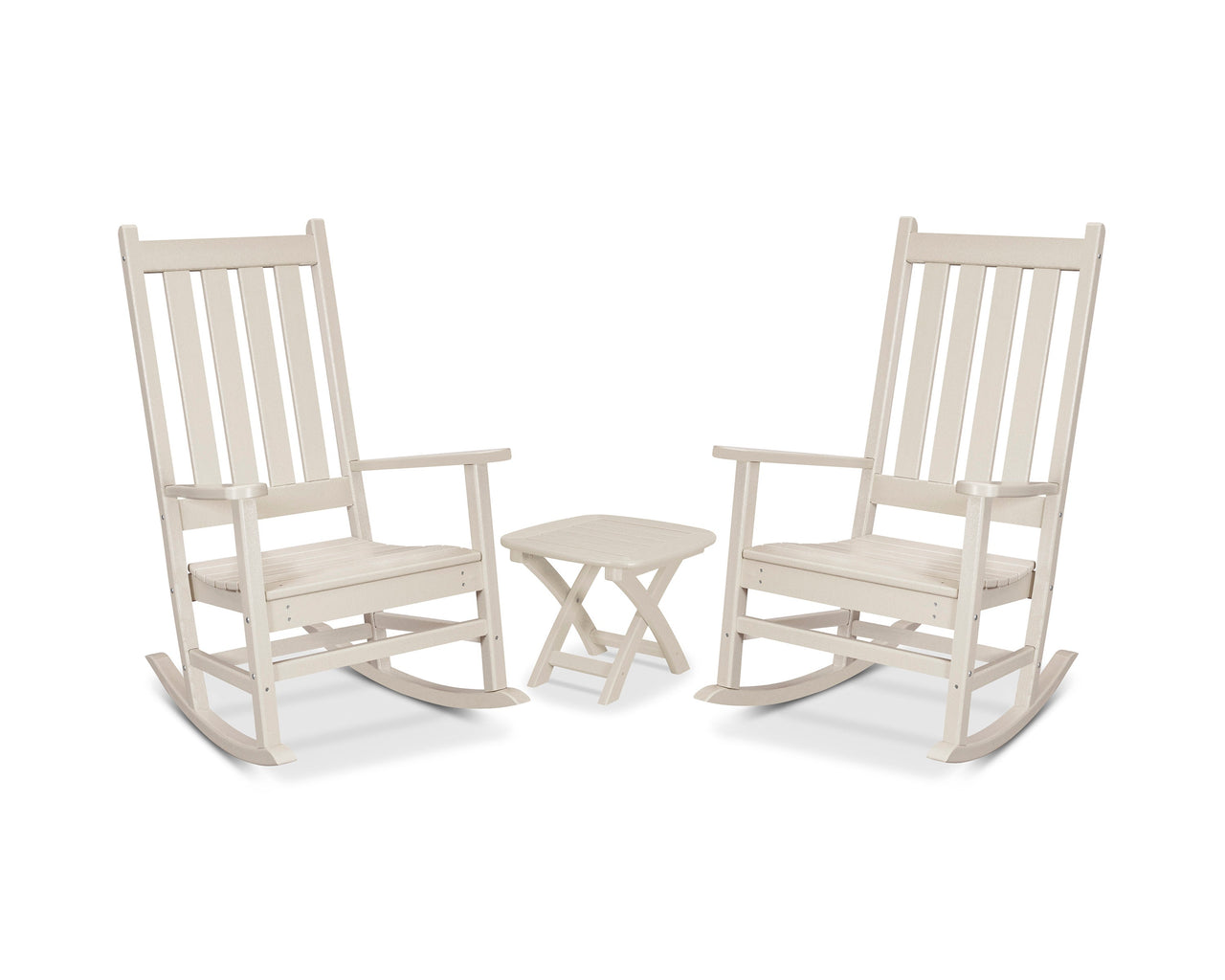 Trex Cape Cod 3-Piece Porch Rocking Chair Set - Sand Castle