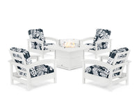 Thumbnail for Trex Rockport 5-Piece Deep Seating Set with Square Fire Pit Table
