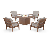 Thumbnail for Trex Yacht Club 5-Piece Deep Seating Set with Square Fire Pit Table