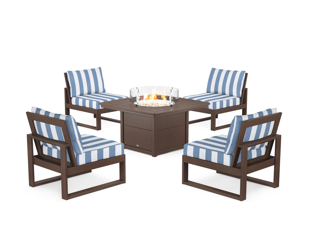 Trex Eastport Modular 5-Piece Deep Seating Set with Yacht Club Fire Pit Table