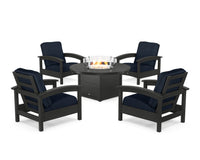 Thumbnail for Trex Rockport 5-Piece Deep Seating Set with Round Fire Pit Table
