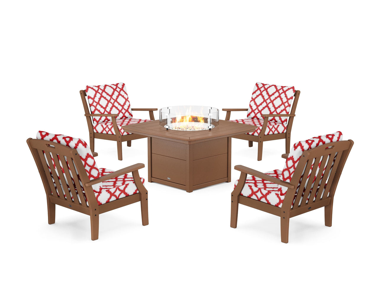 Trex Yacht Club 5-Piece Deep Seating Set with Fire Pit Table