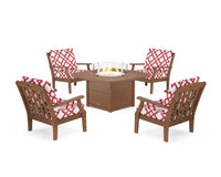 Thumbnail for Trex Yacht Club 5-Piece Deep Seating Set with Fire Pit Table