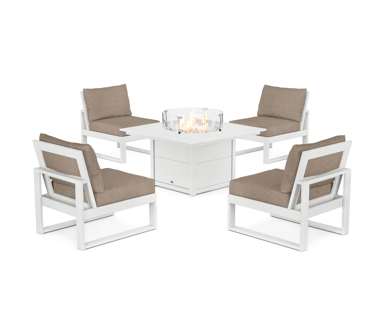 Trex Eastport Modular 5-Piece Deep Seating Set with Square Fire Pit Table