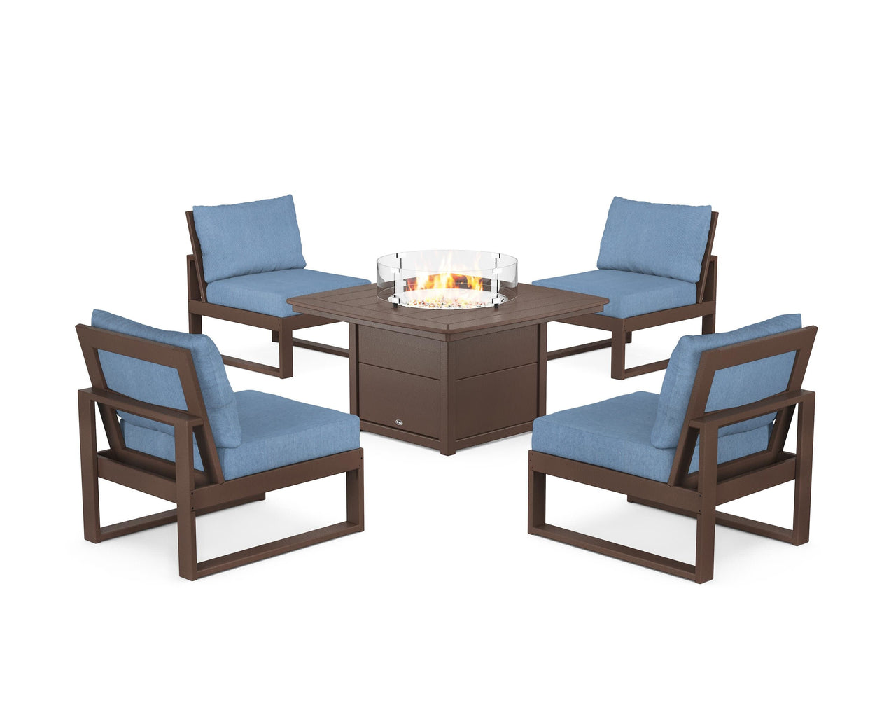 Trex Eastport Modular 5-Piece Deep Seating Set with Yacht Club Fire Pit Table