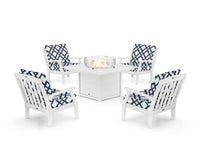 Thumbnail for Trex Yacht Club 5-Piece Deep Seating Set with Square Fire Pit Table