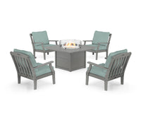 Thumbnail for Trex Yacht Club 5-Piece Deep Seating Set with Square Fire Pit Table