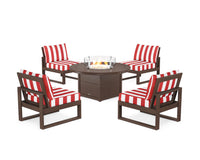 Thumbnail for Trex Eastport Modular 5-Piece Deep Seating Set with Round Fire Pit Table