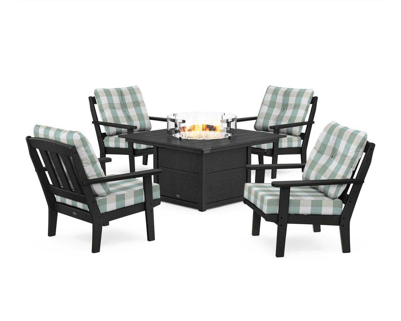 Trex Cape Cod 5-Piece Deep Seating Set with Fire Pit Table