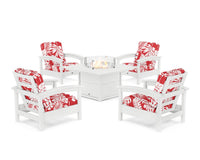 Thumbnail for Trex Rockport 5-Piece Deep Seating Set with Square Fire Pit Table